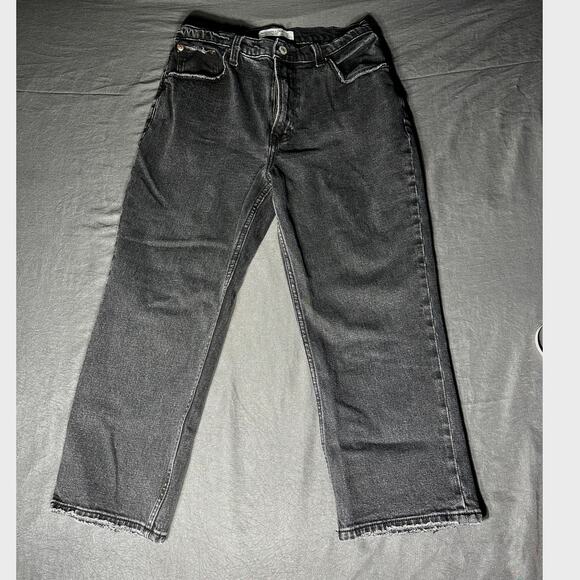 Abercrombie & Fitch Jeans Women 27 Black Denim Ankle Straight Ultra High-Rise - Picture 1 of 10